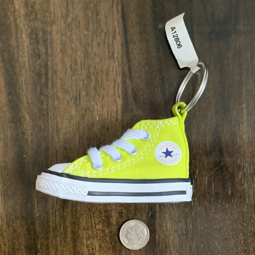 CONVERSE ALL STAR Chuck Taylor High Tops Yellow Canvas Keychain/ Bag Charm